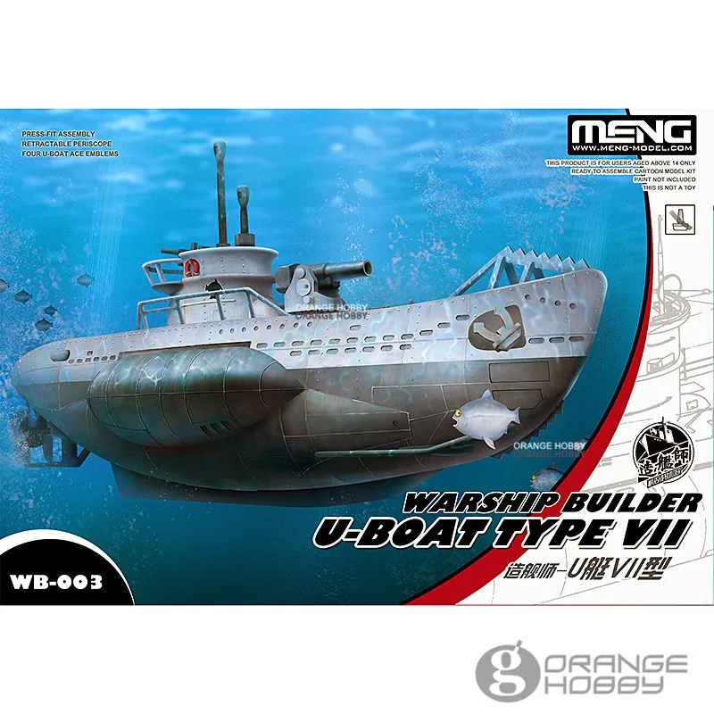 Meng WB003 Q версия U Boat VII Submarine Warship Buider Assembly Model Building Kits|Наборы для сборки моделей| |