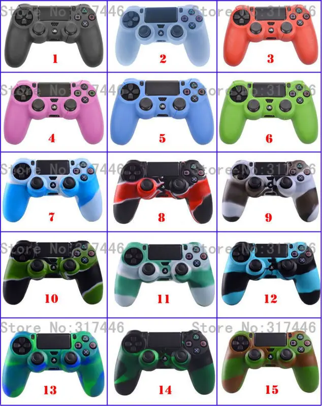 15 видов стилей 1 шт. силиконовый гелевый резиновый чехол для Playstation 4 PS4