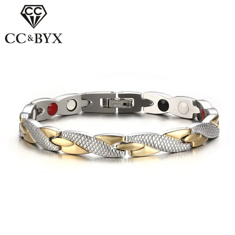 Браслеты CC из титановой нержавеющей стали в один ряд браслеты для мужчин магнит 19