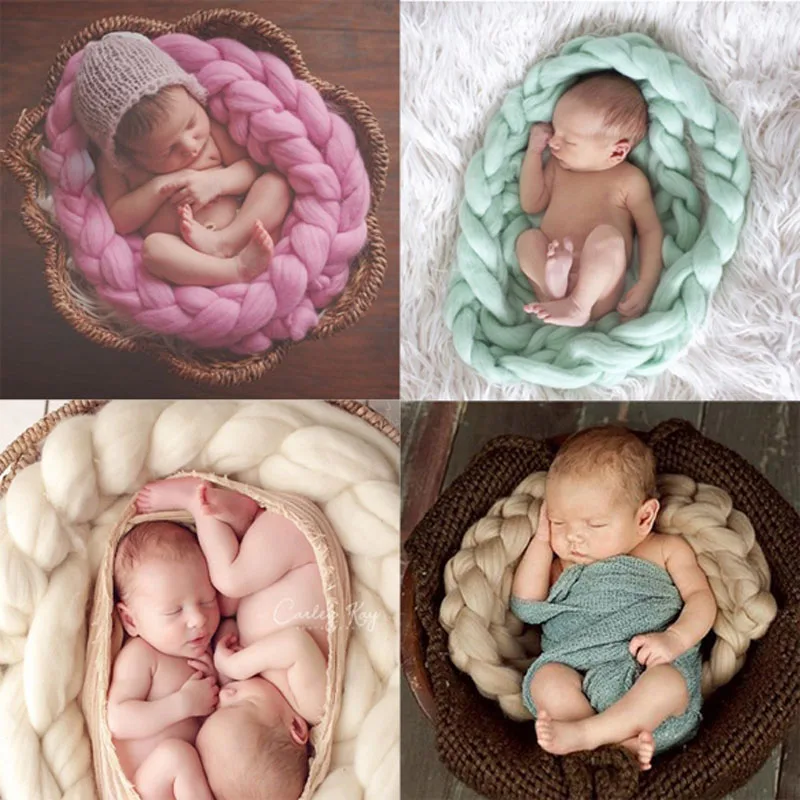 23 Colours Iceland Wool Fiber Blanket Basket Filler Braid Stuffer Newborn Photography Props Baby Shower Gift | Детская одежда и