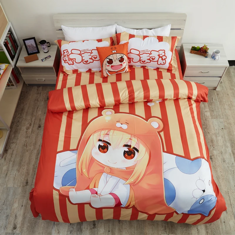 

New Anime Cartoon Doma Umaru Quilt Cover Soft Printed Bedding Set With Pillow Cases Bed Sheet Duvet Cover Set 4pc No.CP151202
