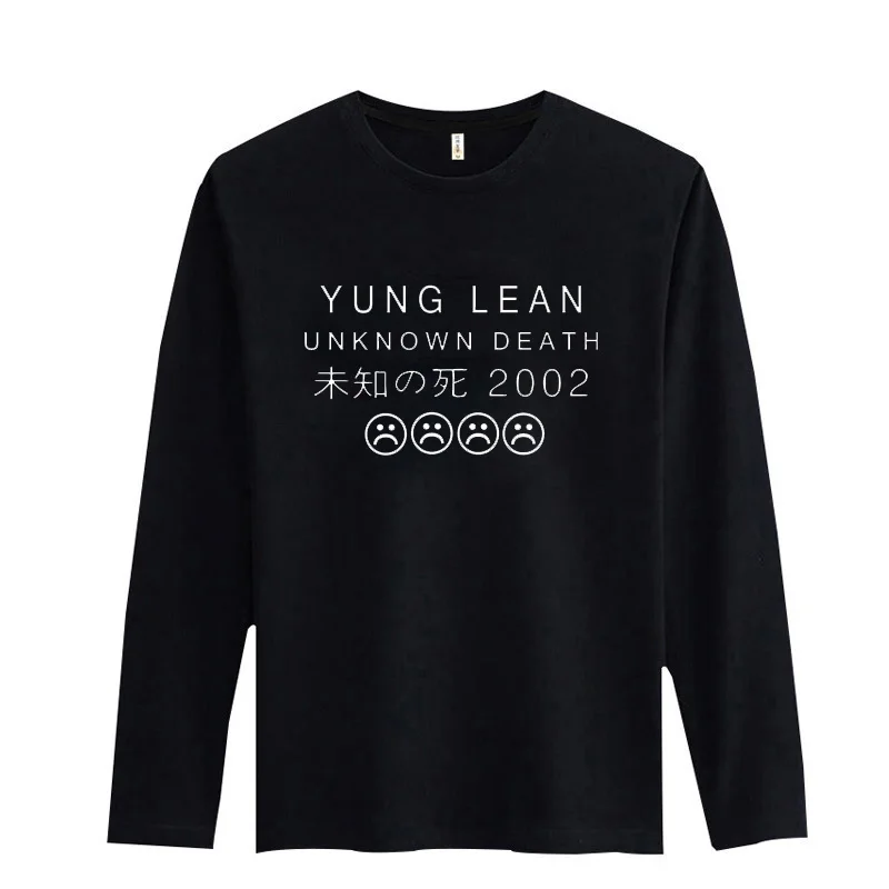 Мужские футболки с длинным рукавом Yung Lean Band мягкие хлопковые для осени и зимы хит
