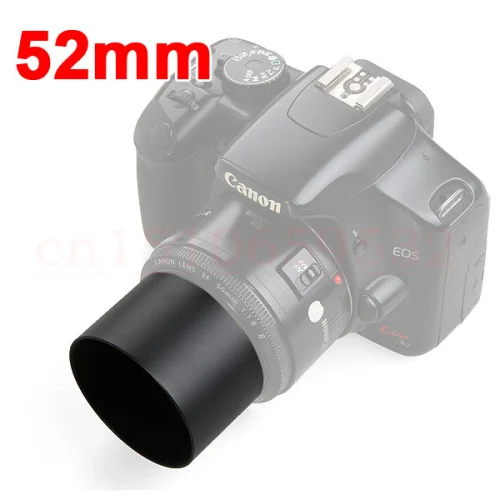 

49 52 55 58 62 67 72 77 82mm Professional Telephoto Metal Lens Hood 52mm Screw In DSLR Camera Lens Filter Thread