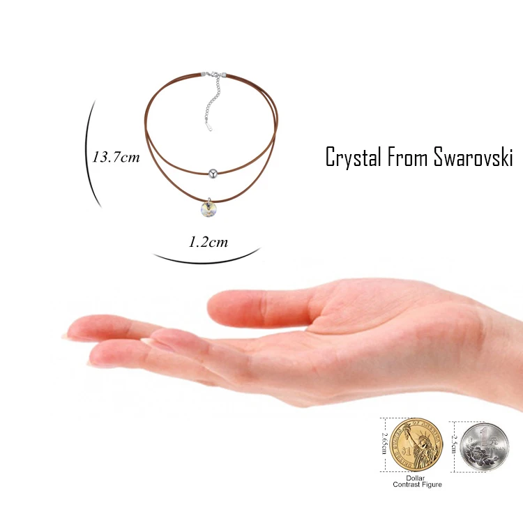Malanda бренд 2017 Новая мода круглый кулон &quotкристалл от Swarovski веревку цепи Чокеры