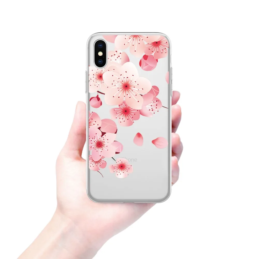 Пикантные цветочный узор Мягкий ТПУ силиконовый чехол для телефона iphone XR X XS Max 6