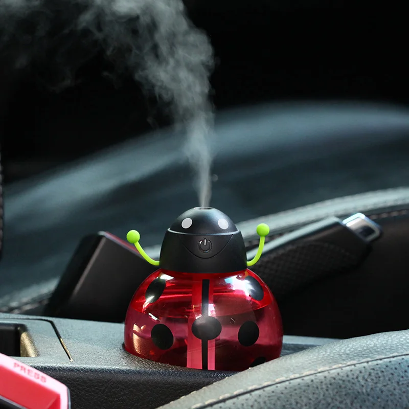 Apano 2016 New 260ML Ladybug Ultrasonic Humidifier Mini USB Portable Office Home Car Air Diffuser Mist Maker DC 5V Led Light | Бытовая