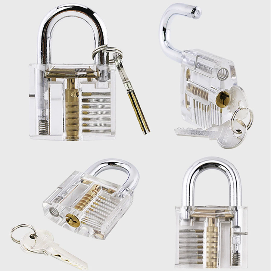 Transparent Pick Cutaway Practice Padlock Lock With Broken Key Removing Hooks Extractor Set Locksmith Tool | Обустройство дома