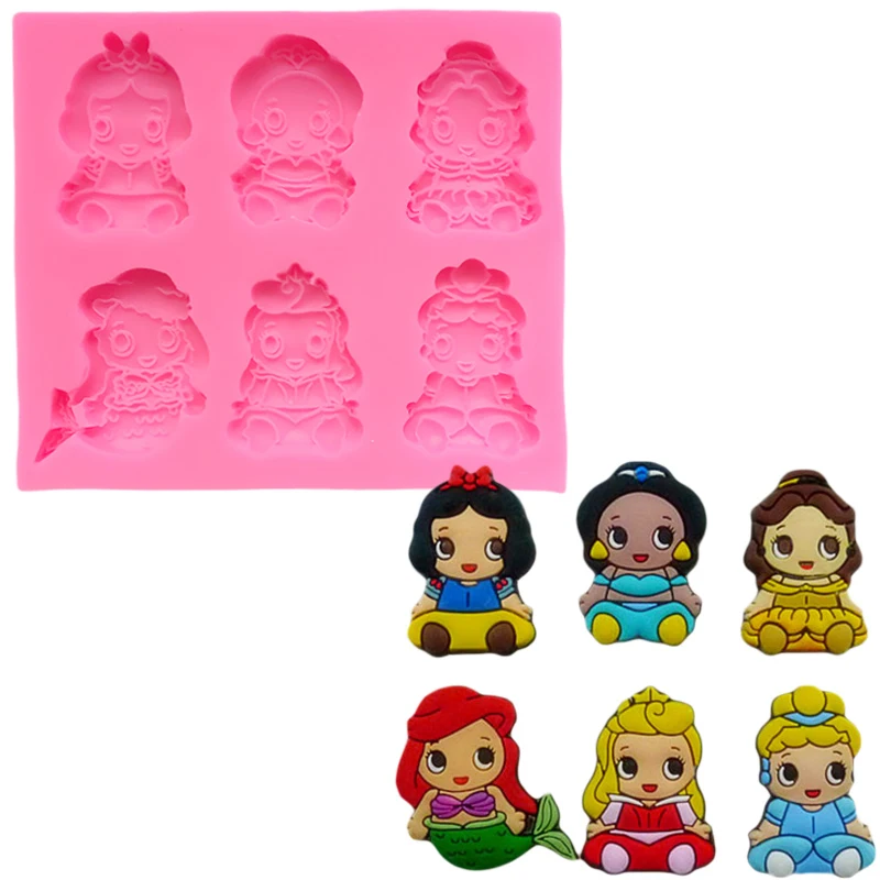 

Mermaid Princess Baking Silicone Mold Chocolate Mold Silicone Cake Tools Decorating Silicone Soap Mould Decorations for Cakes 3d