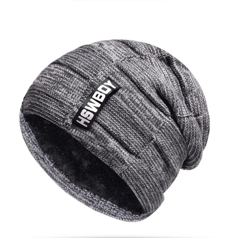Женская и мужская вязаная шапка 2018 осенне зимняя теплая бини Skullies Повседневная