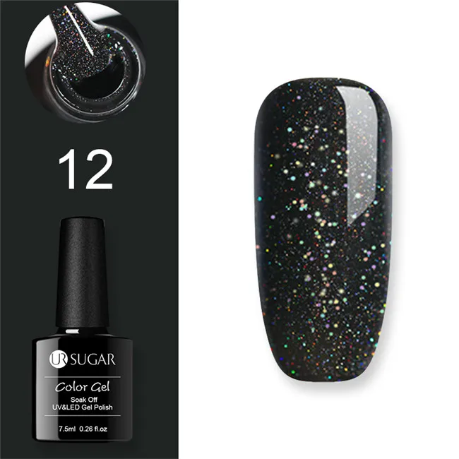 Rainbow 12 Ur Sugar Гель-лак UV Vernis Полупостоянный праймер верхнее покрытие 7,5 мл замачиваемый эмалированный Гель-лак УФ-гель для ногтей лак - Цвет: Rainbow 12