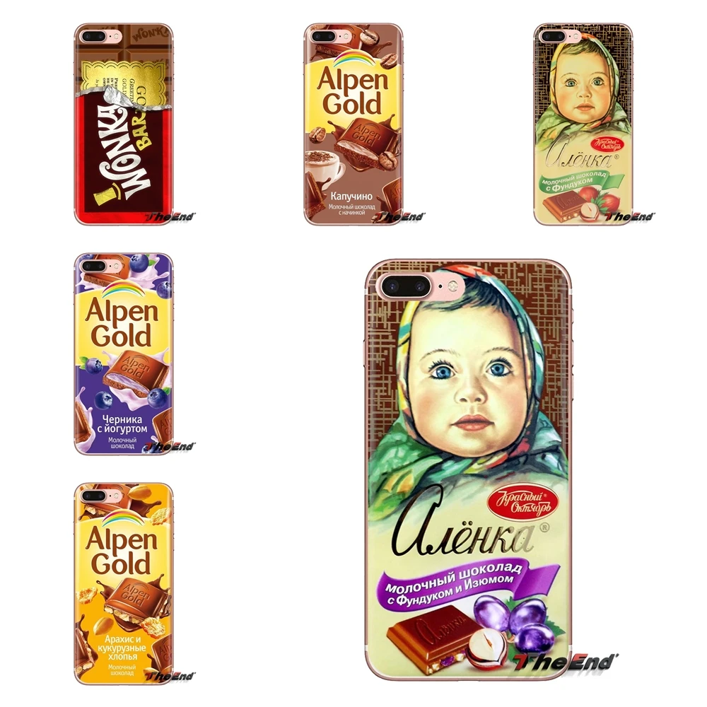 Transparent TPU Cases alenka bar wonka chocolate For Sony Xperia Z Z1 Z2 Z3 Z5 compact M2 M4 M5 C4 E3 T3 XA Huawei Mate 7 8 Y3II |