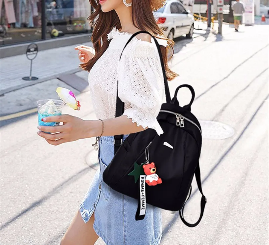 Bycobecy Nylon Waterproof Backpack for Teens Girls Women Backbag School Leisure Fashion Preppy Look Lady Good Quality | Багаж и сумки
