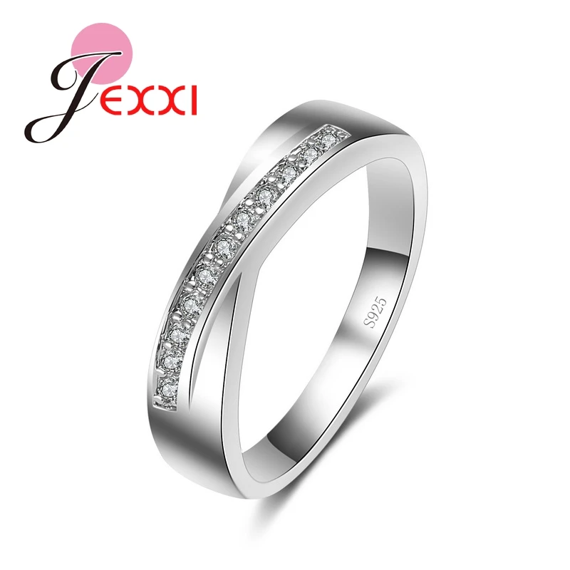 

2020 Fashion Jewelry Accessories Simple Rings For Lady 925 Sterling Silver CZ Wedding Engagement Rings For Women