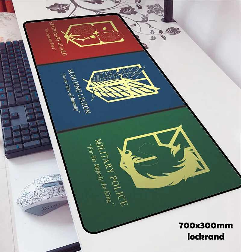 Коврик для мыши attack on titan padmouse 700x300x2 мм коврик notbook компьютерный с логотипом