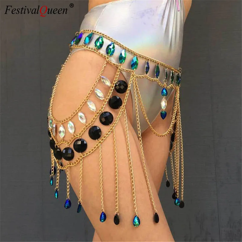 

Crystal Beaded Sequined Disco Mini Skirt Chain Belly Waist Belt Rave Festival Costume Wear Party Club Jewelry Outfit Skirts