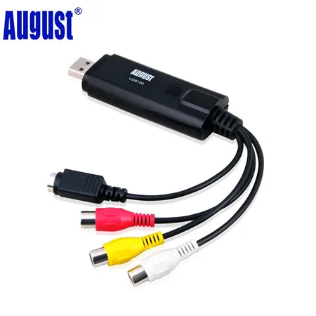 Устройство видеозахвата August VGB100, внешнее USB 360, передача VHS, домашнее видео на ПК/Xbox/S-видео/Композитное