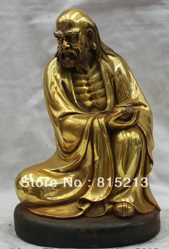 

Bi00495, 9 дюймов, китайская буддистская Бронзовая статуя Будды Дамо Бодхидхарма Dharma