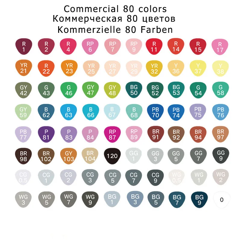 80 colors in common TOUCHNEW 30/40/60/80/168 Цвета эскиз Маркеры Ручка на спиртовой основе маркер-Кисточка Комплект лучше всего подходит для рисования манга анимация товары для рукоделия - Цвет: 80 colors in common