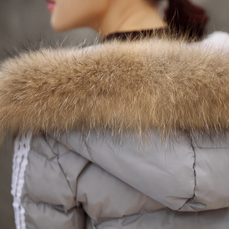 Женское пальто OLGITUM куртка средней длины Женская парка с мехом толстое