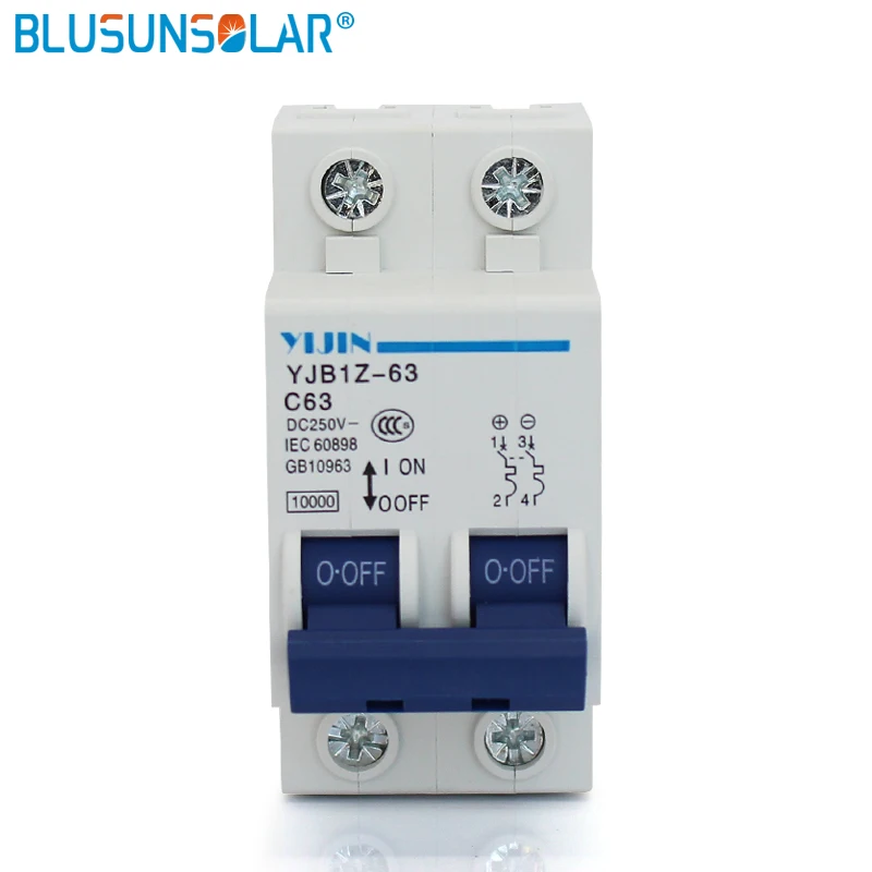 5 шт./лот Высокое качество 2P 63a DC250V MCB Солнечная энергия фотогальваническая (pv)