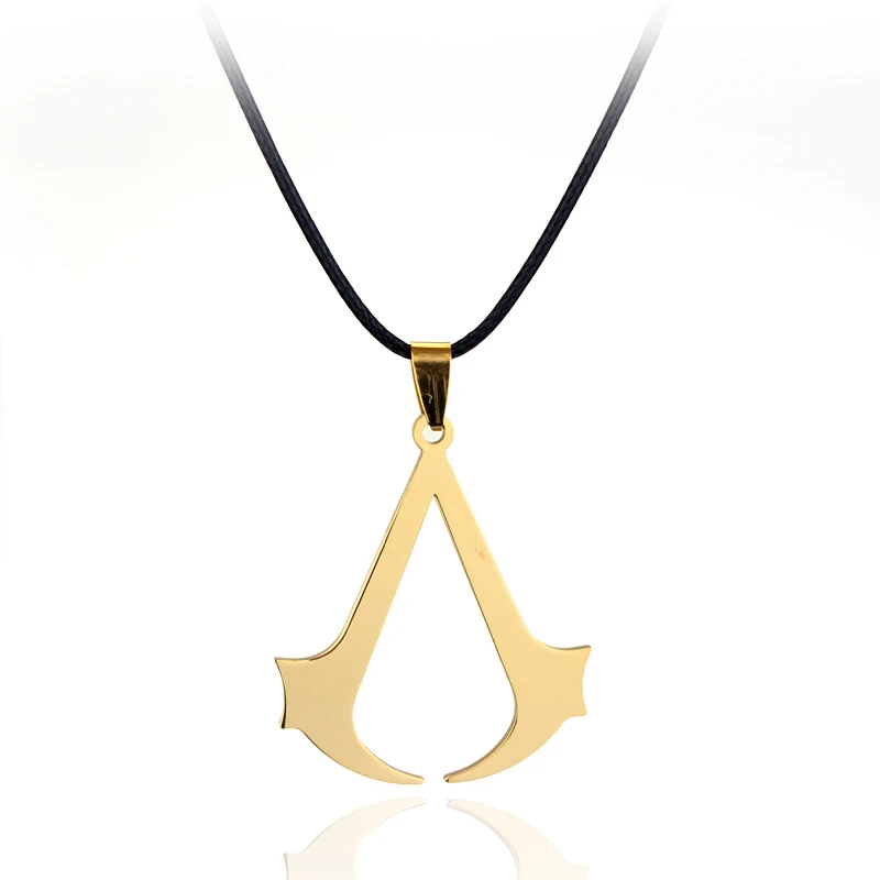 4 Color Hot Sales Fashion Cospaly Jewelry Assassins Creed Necklace Stainless Steel Pendant Necklage For Men Women Rope Chain | Украшения и