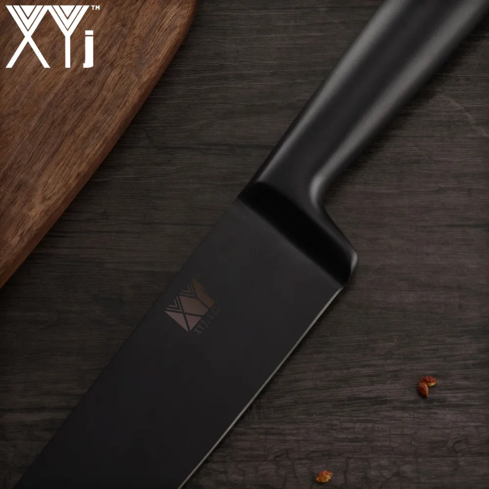 XYj Новое поступление набор кухонных ножей весь черный кухонный нож из