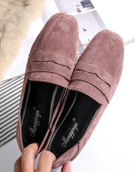 pink without plush Классическая женская обувь на плоской подошве; zapatos mujer; женская обувь из плюша для работы; зимние теплые лоферы; дизайнерская женская обувь без шнуровки - Цвет: pink without plush
