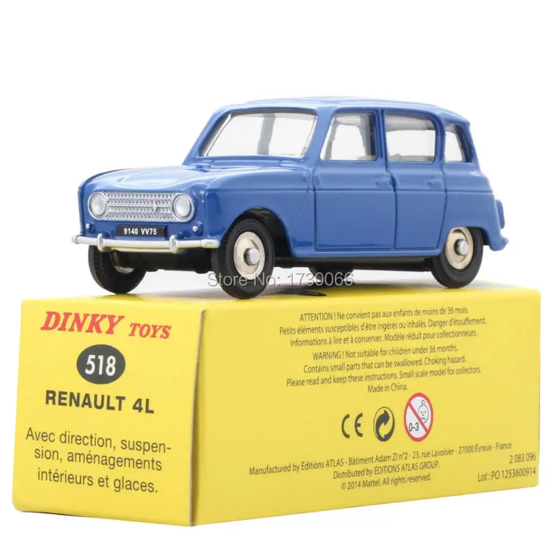 Dinky Toys 518 1:43 Atlas Renault 4L литой автомобиль из металлического сплава модель и игрушки