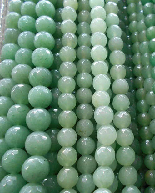 Оптовая продажа ААА + граненые Зеленые Бусины Из Натурального авантюрина ранний