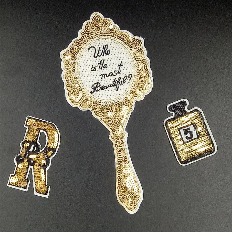 3 шт./лот нашивка с золотыми блестками качественная Волшебная зеркальная