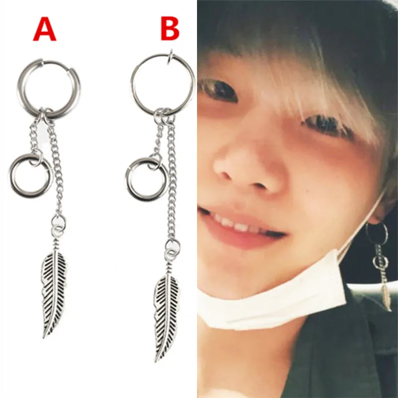 KPOP DNA корейский QUMORAIN 1 шт Bangtan Boys альбом JIMIN Wing Stud Серьги модные ювелирные изделия