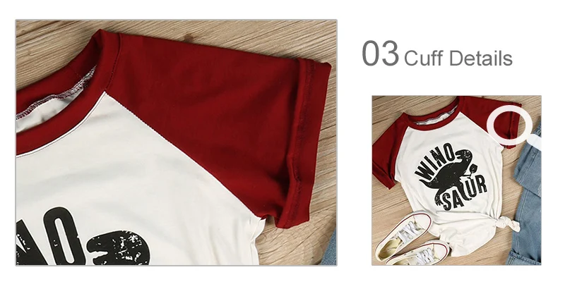 Модные женские футболки реглан с принтом динозавра круглым вырезом женская