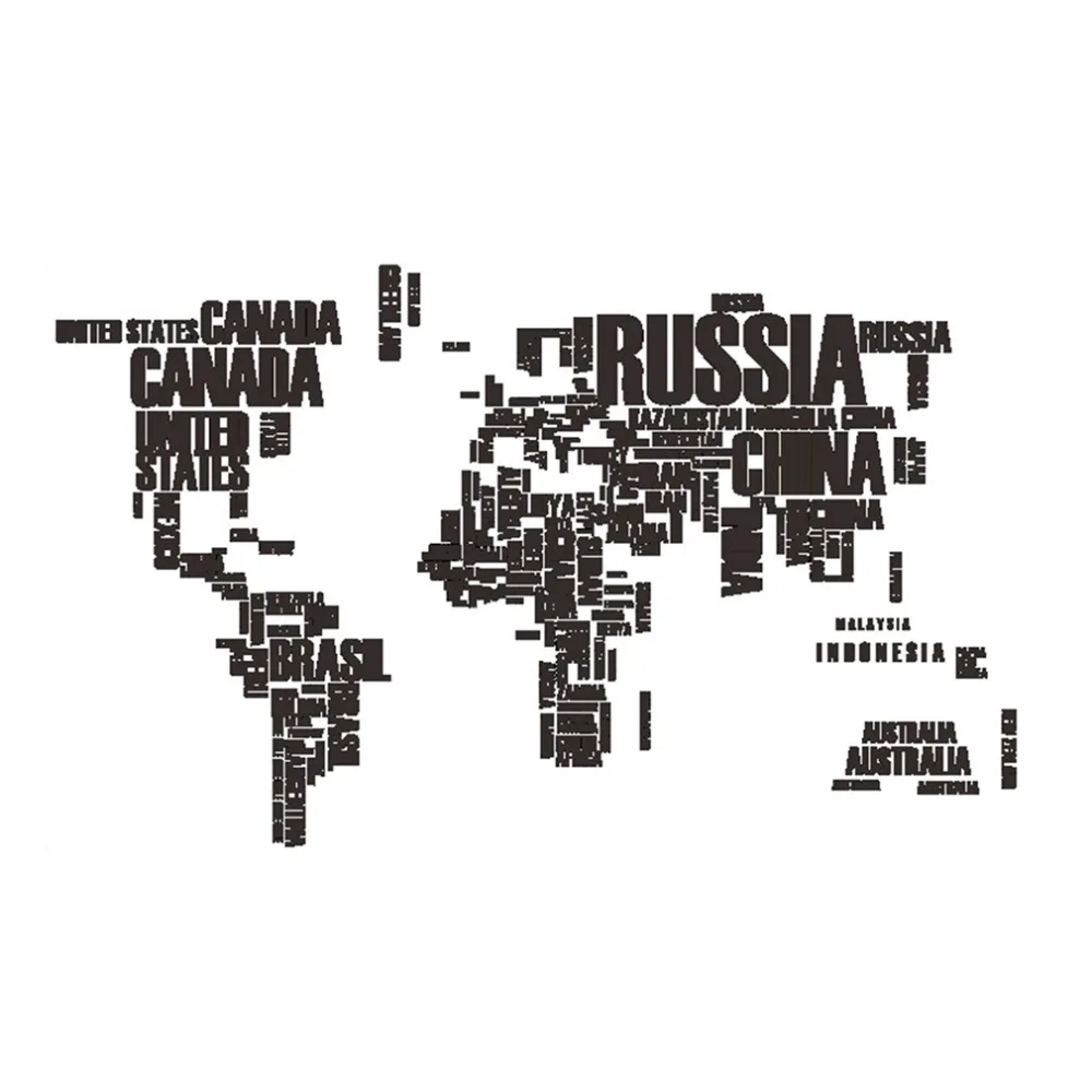 Практичный дизайн для дома гостиной ПВХ стикер на стену съемный Карта мира с