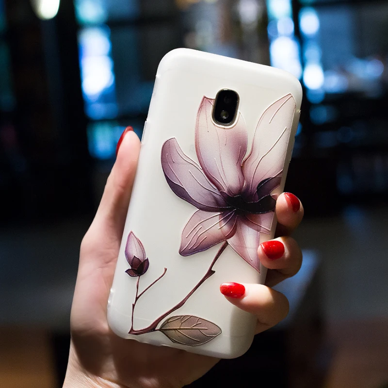 Case For Samsung J5 J7 2017 2016 A3 A5 A7 S7 S8 Edge 3D Relief TPU Flowers Animal Phone Back Cover Galaxy |