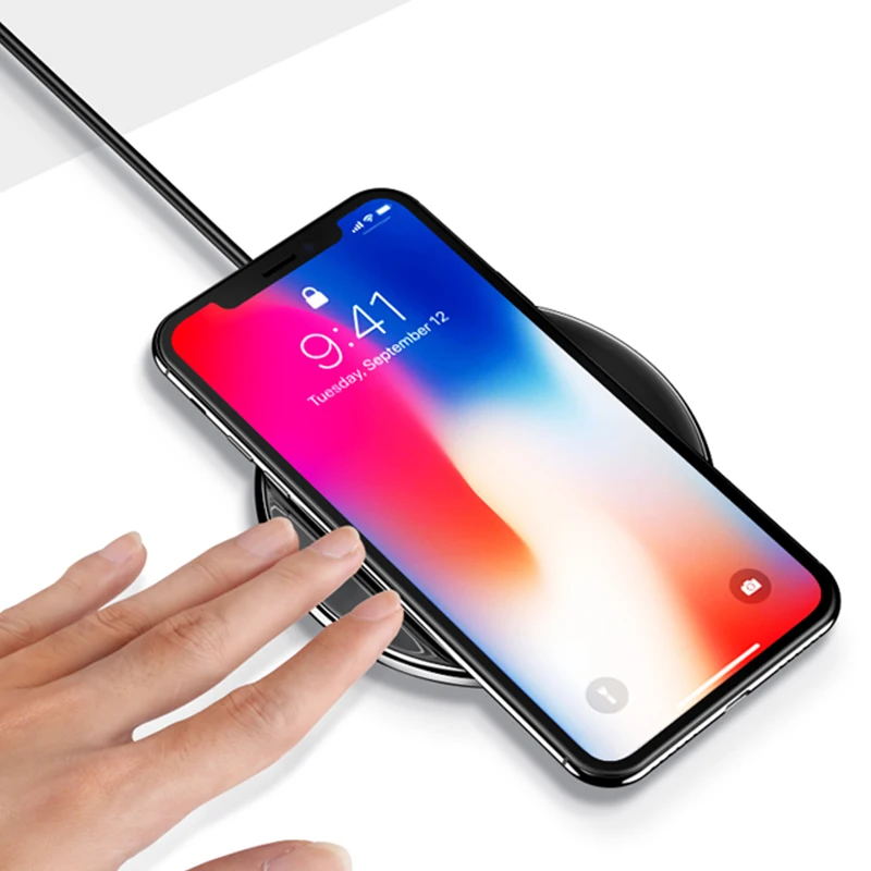 Беспроводное зарядное устройство 10 Вт для смартфонов iPhone X XS Max 8p беспроводное Qi