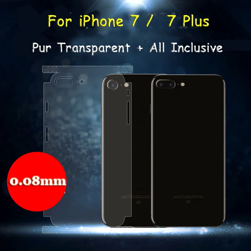 2 шт для Apple iPhone 7/7plus 7 Plus ультра тонкая полная защита задней панели прозрачная
