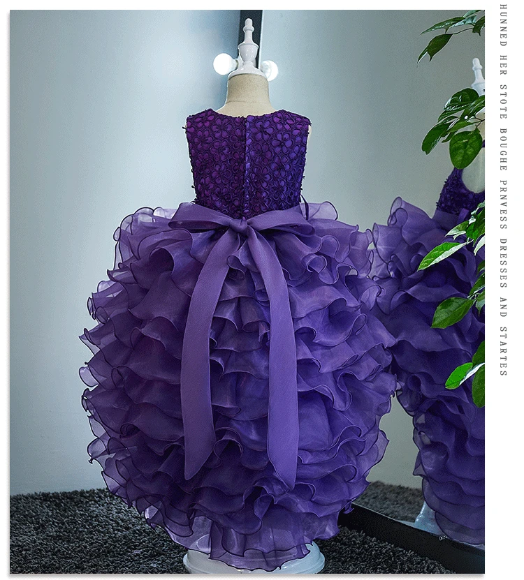 Платья для девочек на Рождество вечернее кружевное свадебное платье принцессы