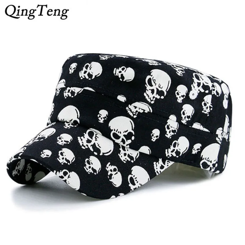 Мужские черные крутые бейсбольные кепки с черепом женские хлопковые