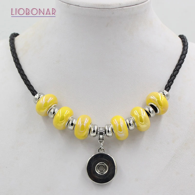 10 шт./лот оптовая продажа ожерелье с защелкой цветов желтая керамическая бусина 18