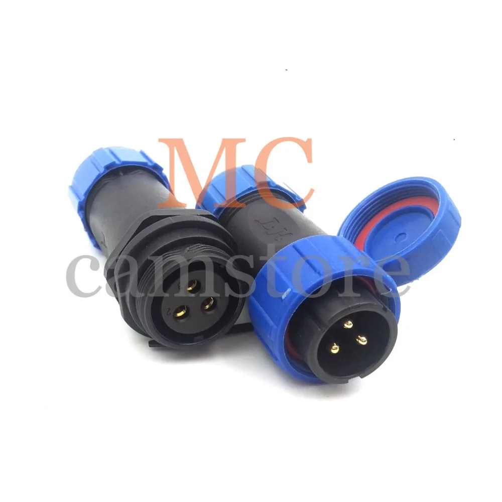 Водонепроницаемый 3-контактный разъем SP21 промышленный кабель питания вырез