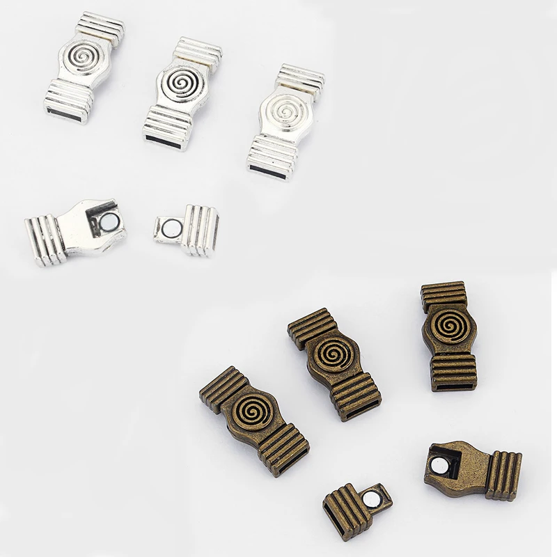 

5 Sets 10x2mm Swirl Spiral Magnetic Clasp For 5-10mm Flat Leather Or Multi Strand 2mm Round Leather Cords