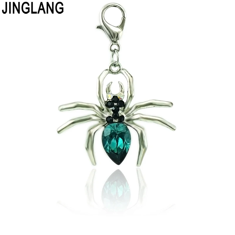 Модные подвески JINGLANG с застежкой-лобстером черные кристаллы в виде паука и