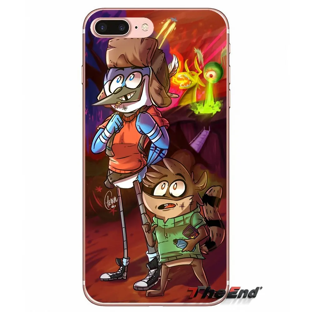 Мягкий чехол Mordecai Rigby Blue Jay енот для iPhone X 4 4S 5 5S 5C SE 6 6S 7 8 Plus Samsung Galaxy J1 J3 J5 J7 A3 A5 2016