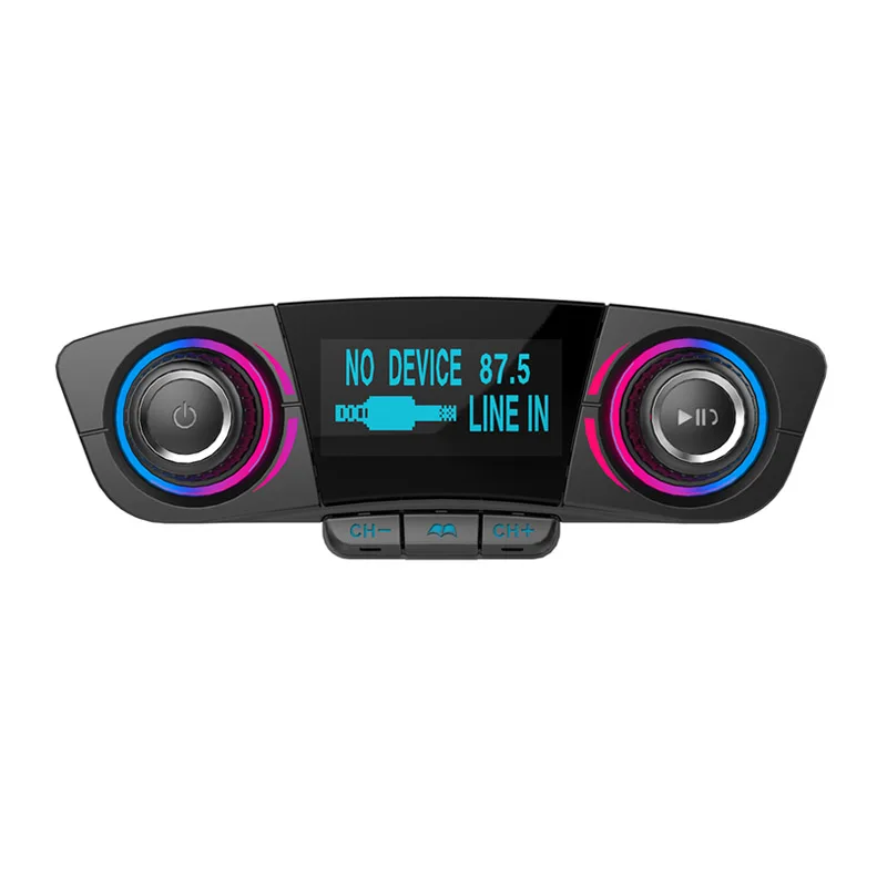 

Bluetooth Car Kit Handsfree FM Transmitter Wireless A2DP AUX Audio Car MP3 Player Support U Disk TF Card Folder Playback