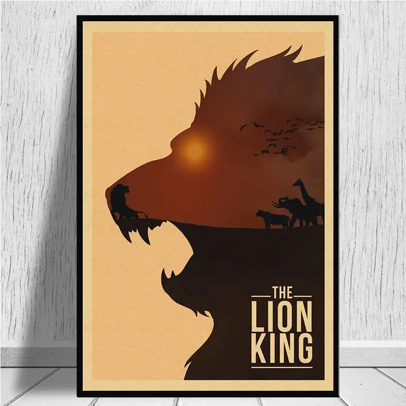 Классическая мультяшная пленка The Lion King из крафт бумаги постер для бара/кафе в