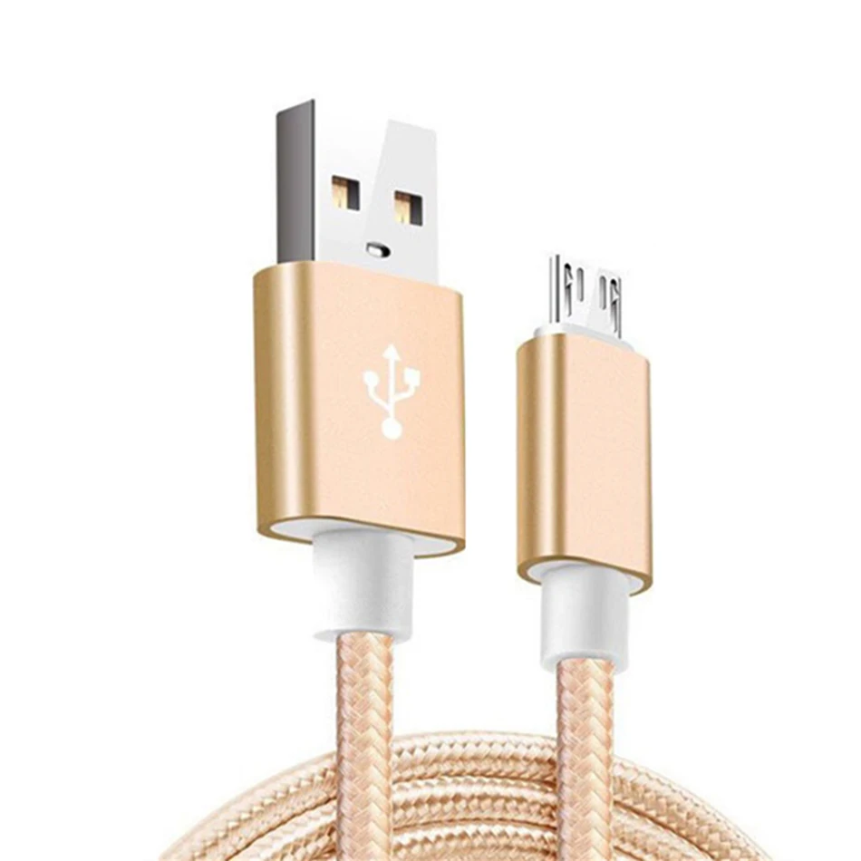 Кабель Micro USB 3 м Быстрая Зарядка Синхронизация данных нейлоновый плетеный шнур