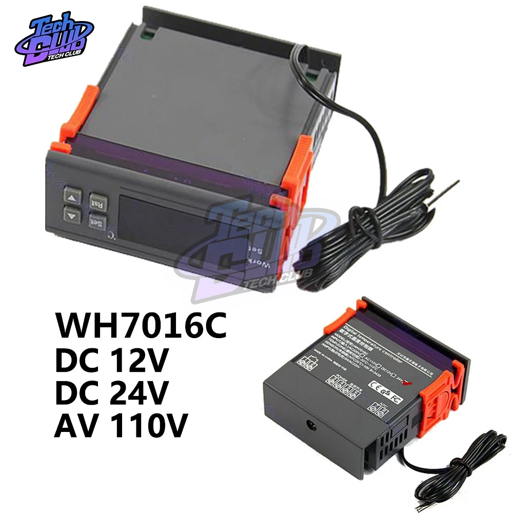  50 ~ 110 °C WH7016C DC 12V 24V AC 110V 220V 10A LCD цифровой регулятор температуры электронный
