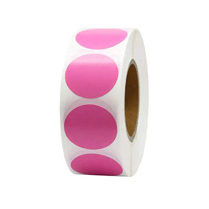 pink Chroma Label, 1 дюйм, цветные этикетки, 500/рулон, черные, белые, зеленые, синие, оранжевые, красные, розовые, желтые канцелярские наклейки - Цвет: pink