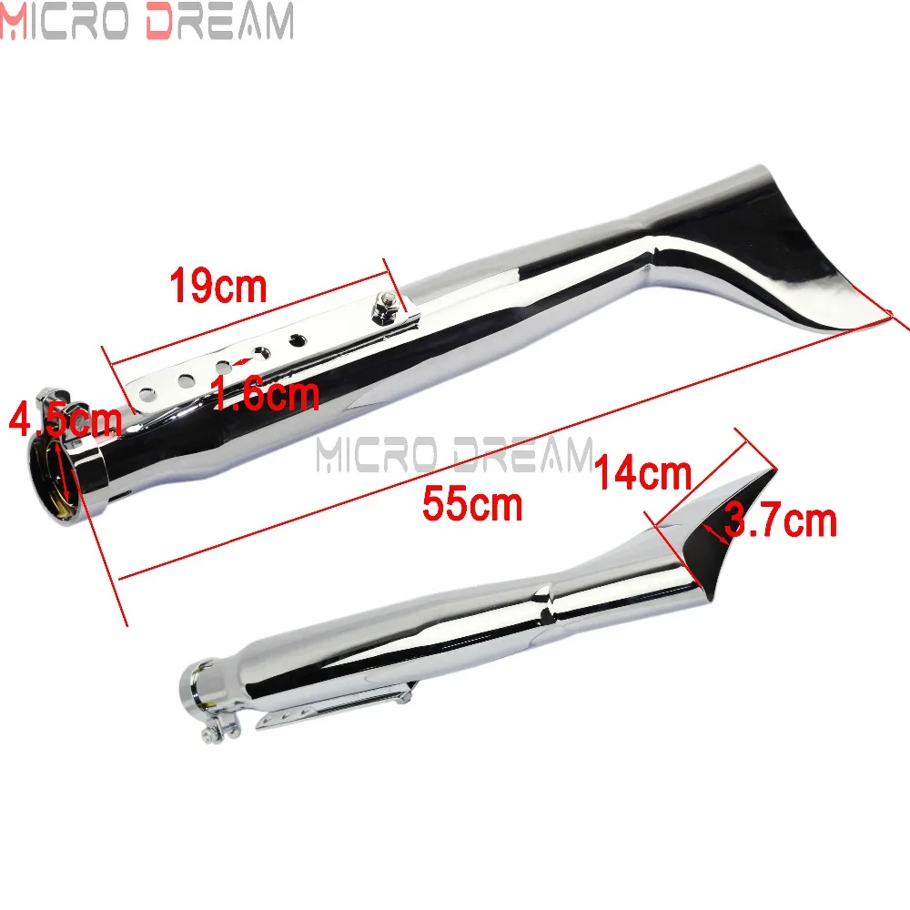 Выхлопная труба с глушителем для мотоциклов 21 &quot винтажный рыбий хвост