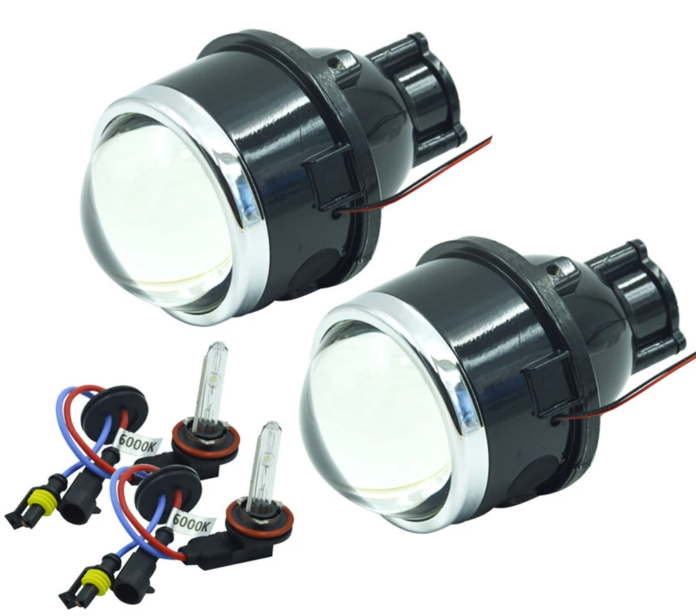 Универсальный 12 V 35 w 3,0 дюймов 2,5 дюймов HID Bi-ксенон, противотуманная объектив проектора с 6000 К H11 ксенон модернизация лампы высокой и низкой объектив